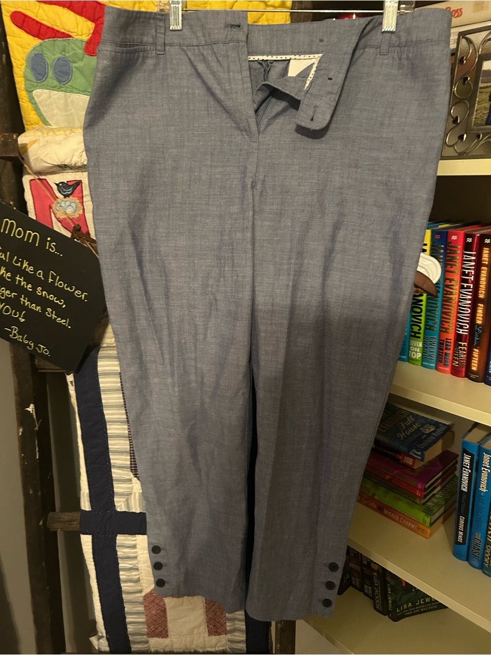 Talbots Light Blue Womens Dress Pants with Cuff Buttons